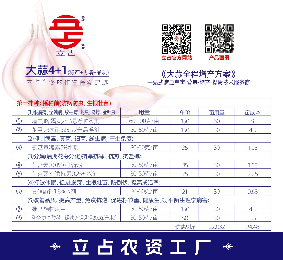 立占大蒜全程增产方案4+1