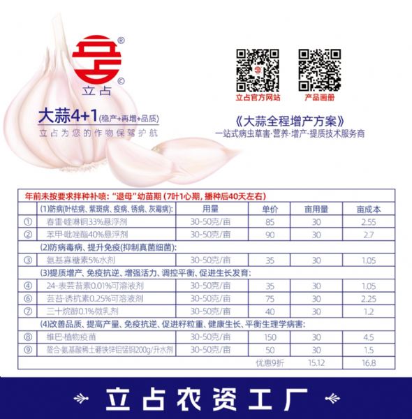大蒜全程增产方案-退母