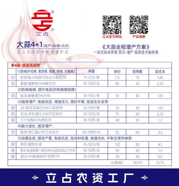 大蒜全程增产方案-第四遍药